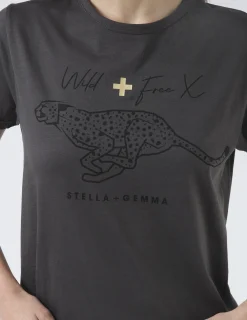 Ace Tee - Grey Snow leopard