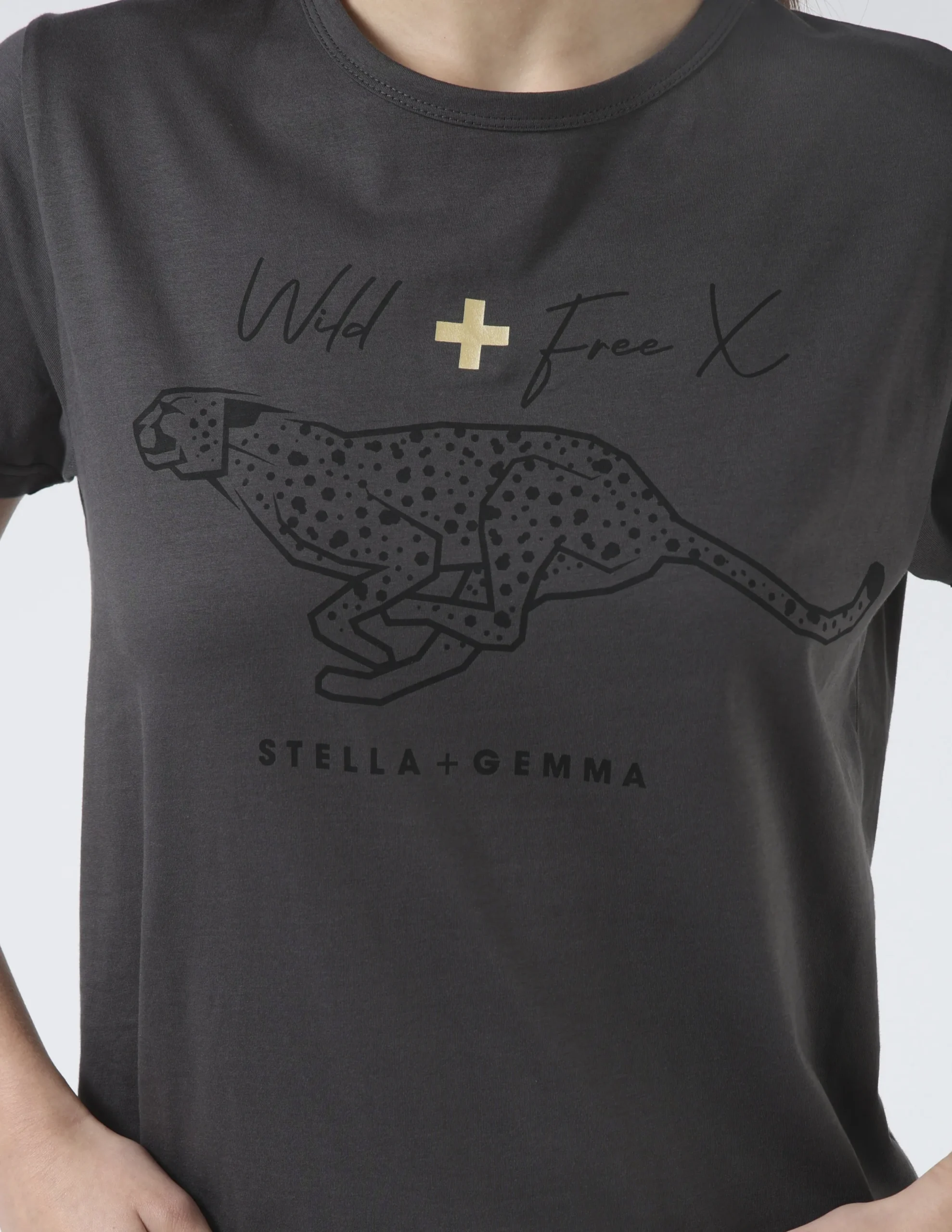 Ace Tee - Grey Snow leopard