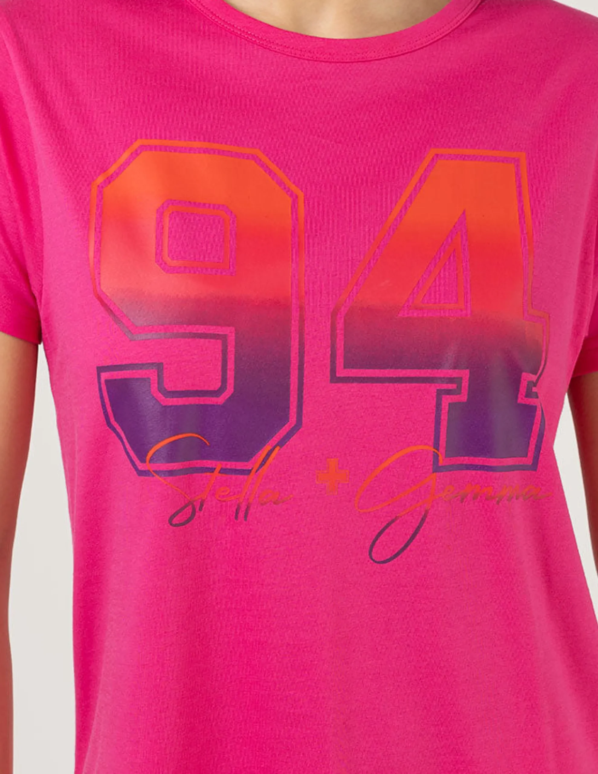 Ace Tee - Hot Pink Ombre Varsity