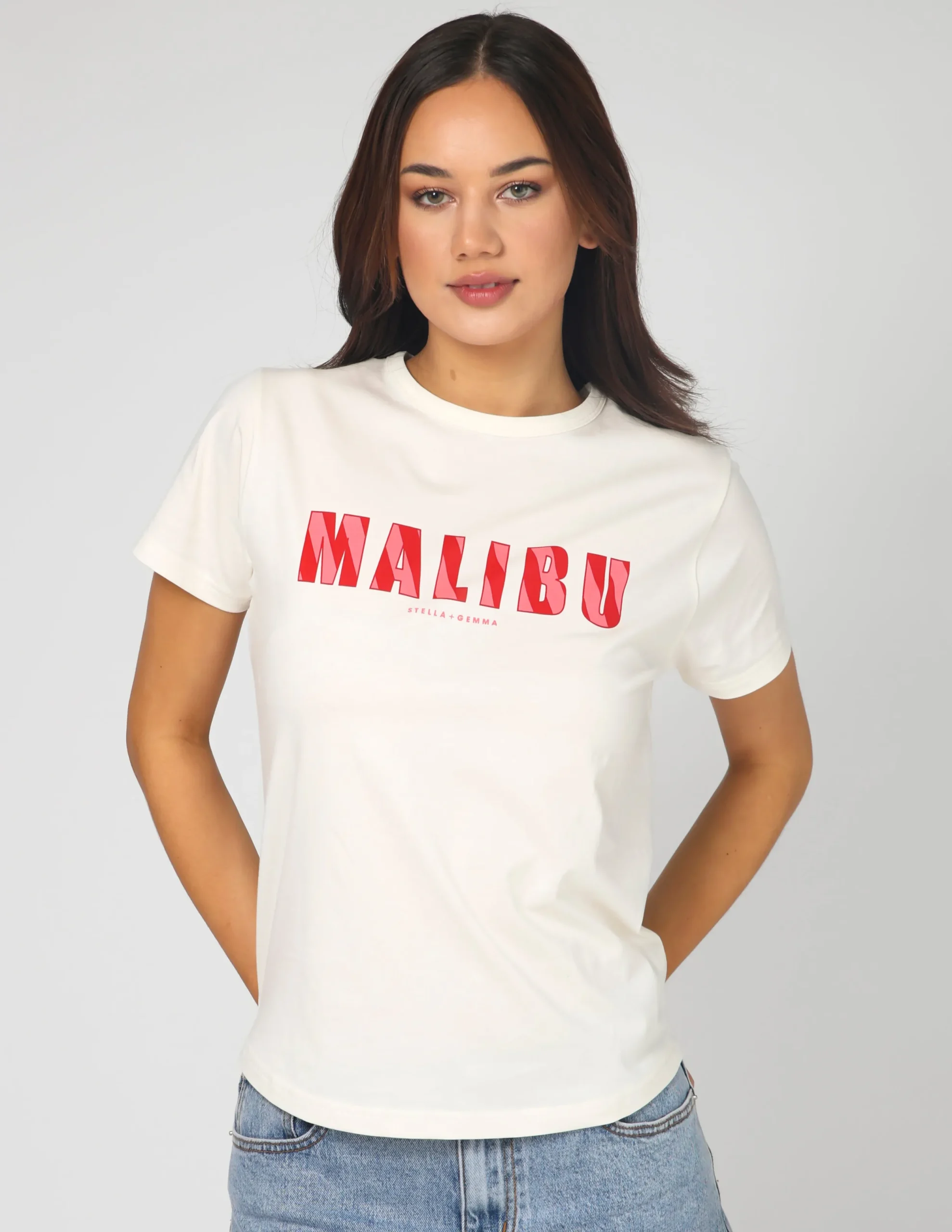 Ace Tee - White Malibu Stripes