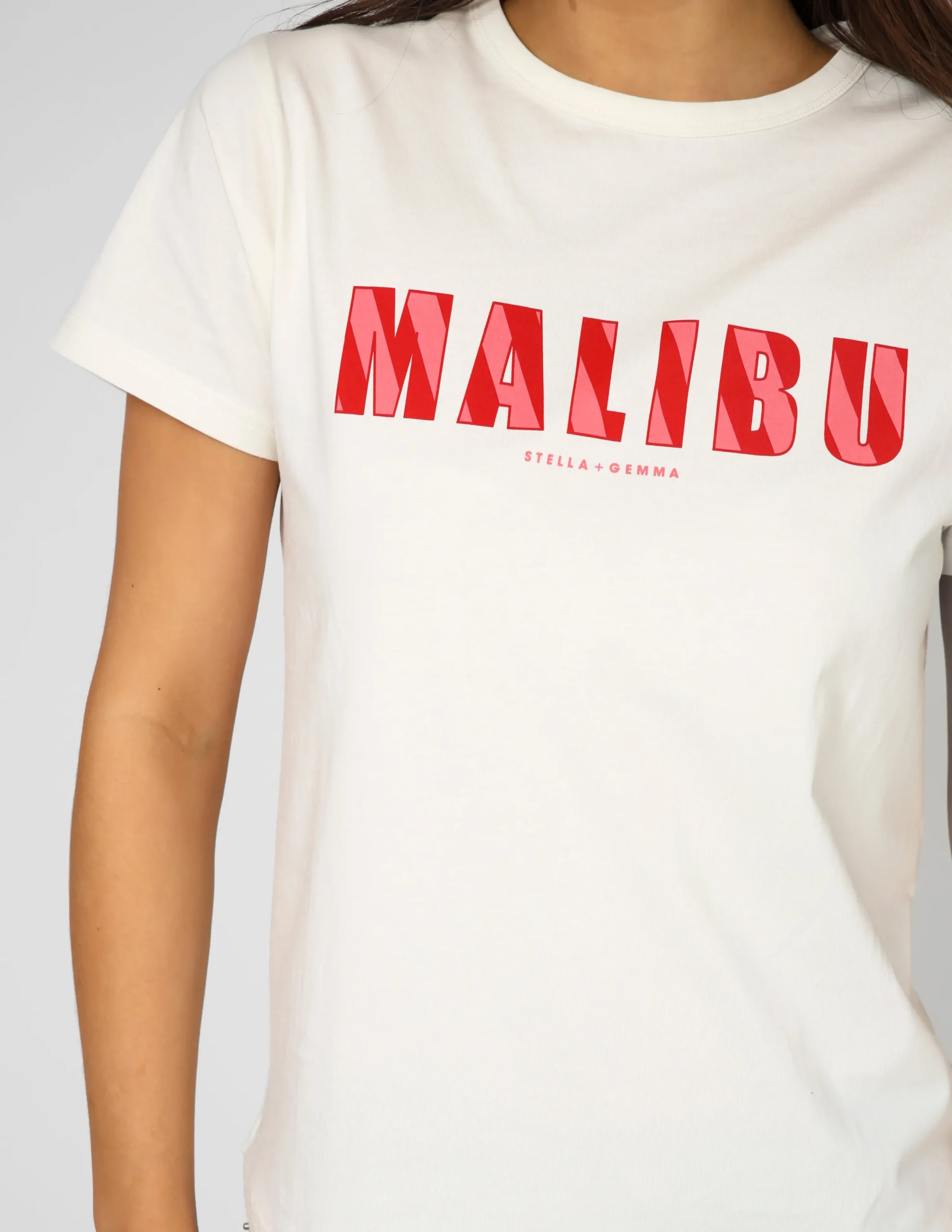 Ace Tee - White Malibu Stripes