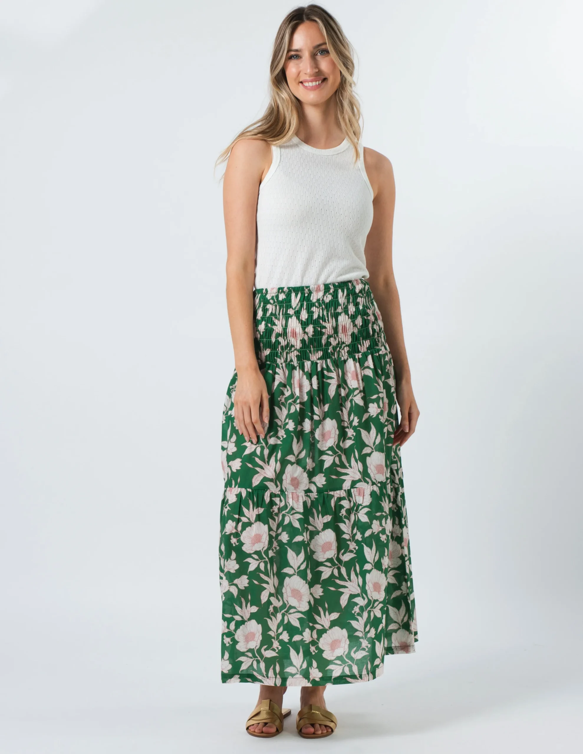 Aja Skirt - Vinatge Green Floral