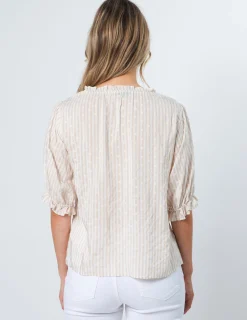 Alesha Top - Beige Ditsy