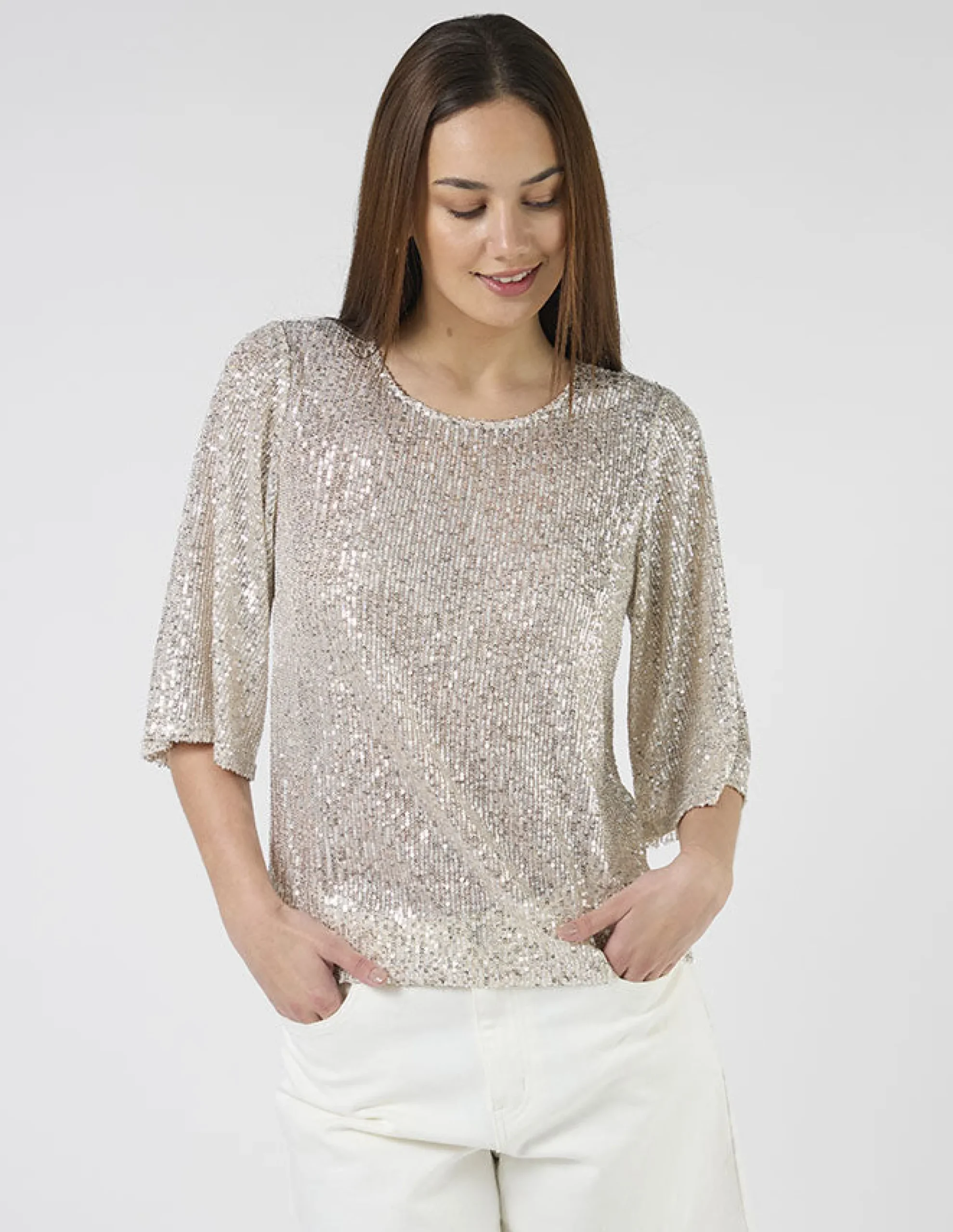 Alexis Top Sequins - Champagne