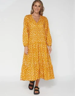 Alyssa Dress - Peach Spot
