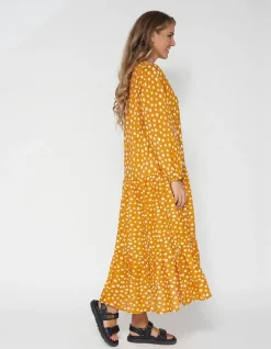 Alyssa Dress - Peach Spot