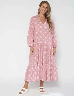 Alyssa Dress - Pink Tangles