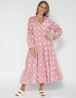 Alyssa Dress - Pink Tangles