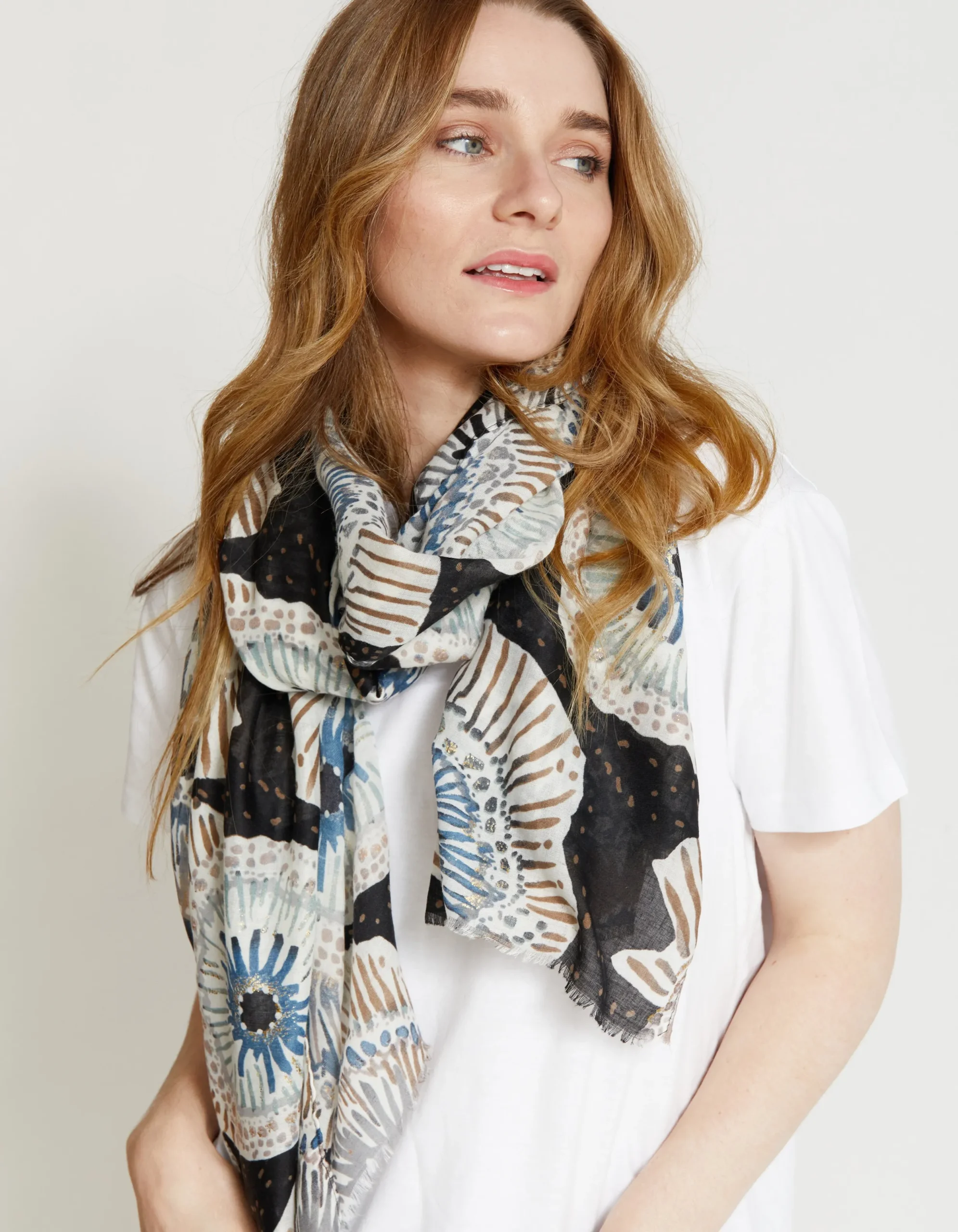 Anemone Scarf - Black/Blue/Green