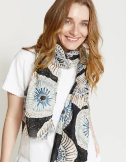 Anemone Scarf - Black/Blue/Green