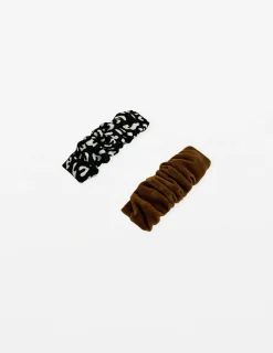 Animal Print Hair Clips - Leopard/Chocolate