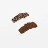 Animal Print Hair Clips - Chocolate/Leopard