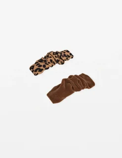 Animal Print Hair Clips - Chocolate/Leopard