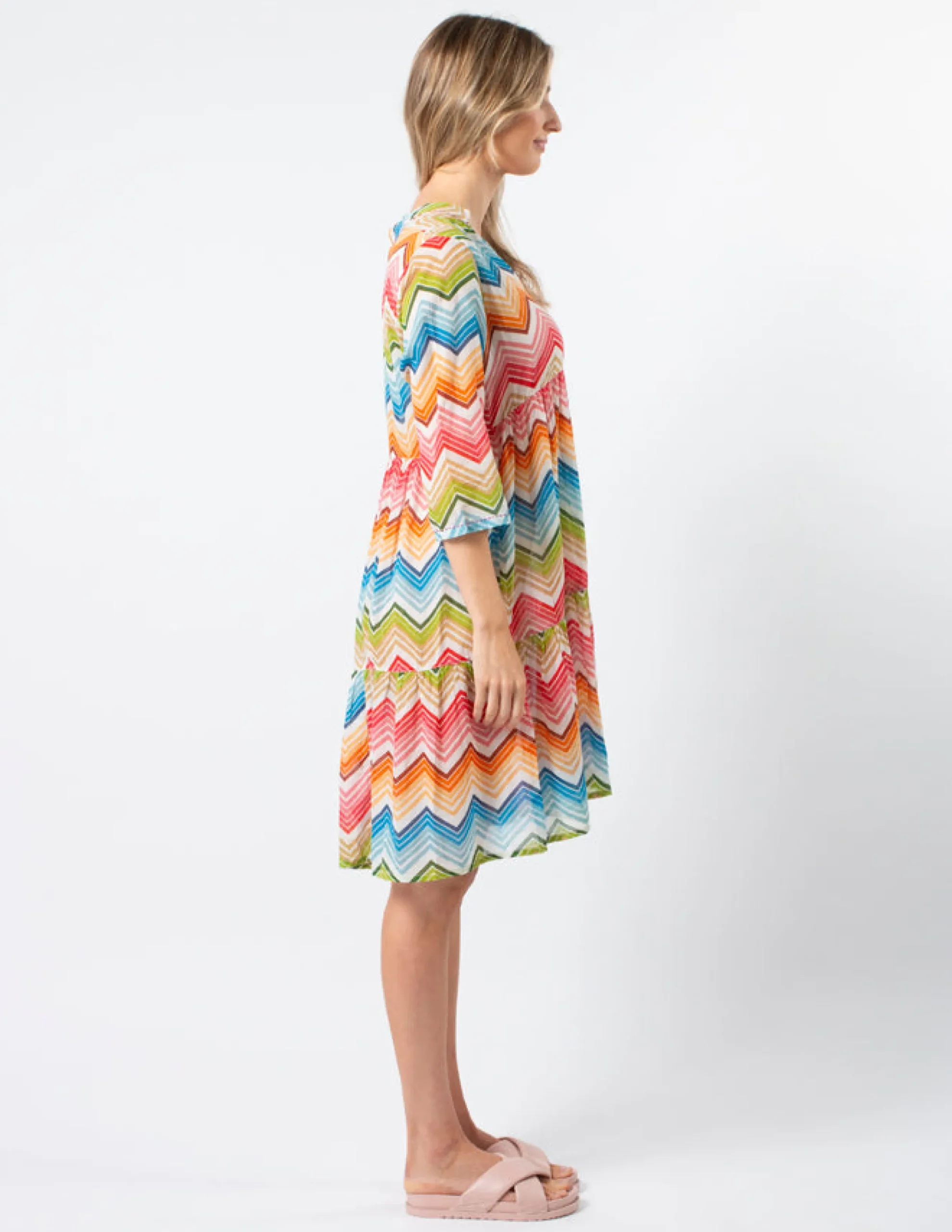 Aruba Dress - Zig Zag Red