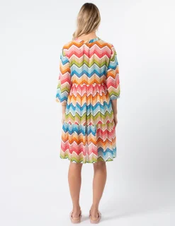 Aruba Dress - Zig Zag Red