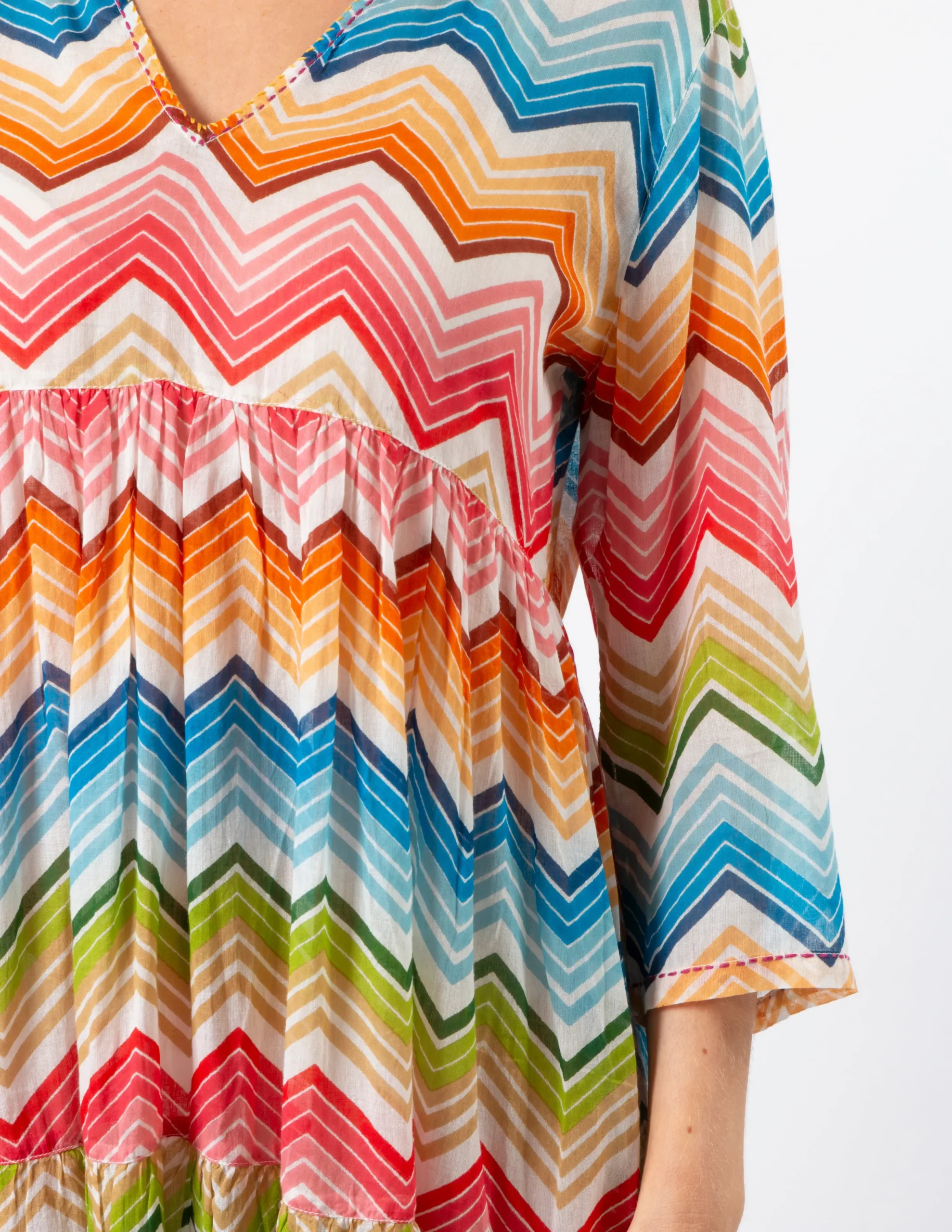 Aruba Dress - Zig Zag Red