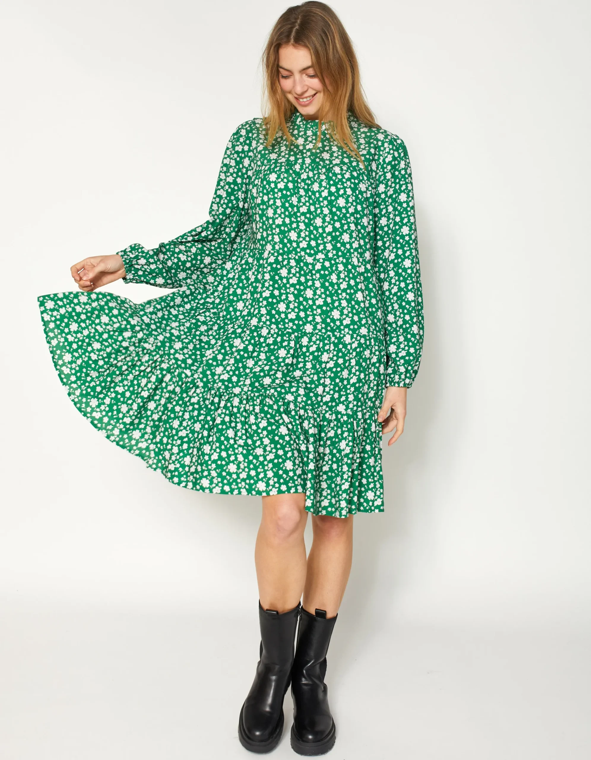 Astoria Dress - Green Florals
