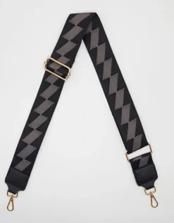 Bag Strap - Blocked Black and Grey