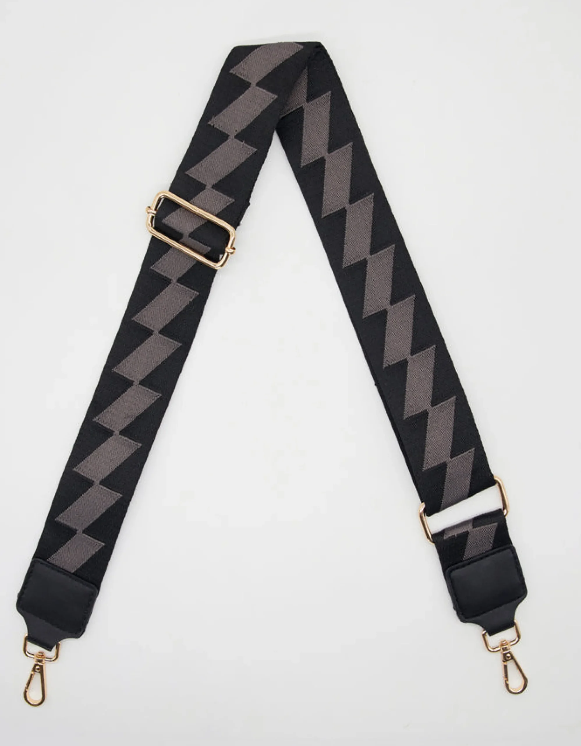 Bag Strap - Blocked Black and Grey