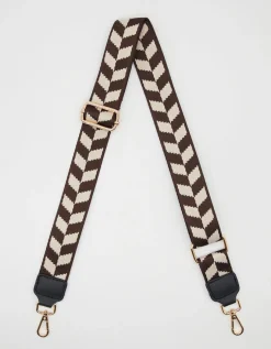 Bag Strap - Chevron Espresso and Cream