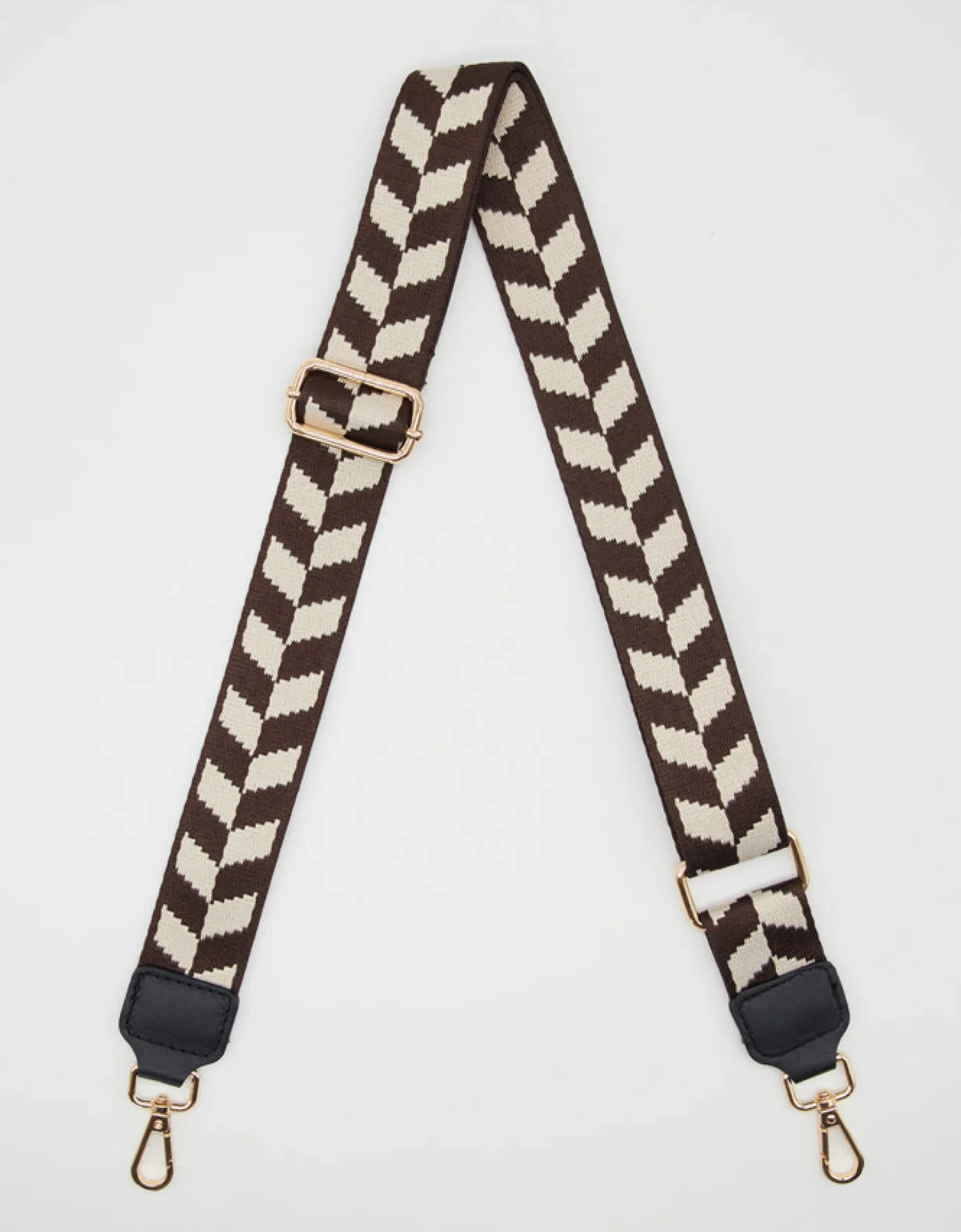 Bag Strap - Chevron Espresso and Cream