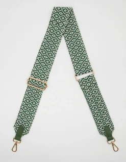 Bag Strap - Diamonds Emerald and White