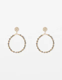 Bead Hoop - Grey/Gold