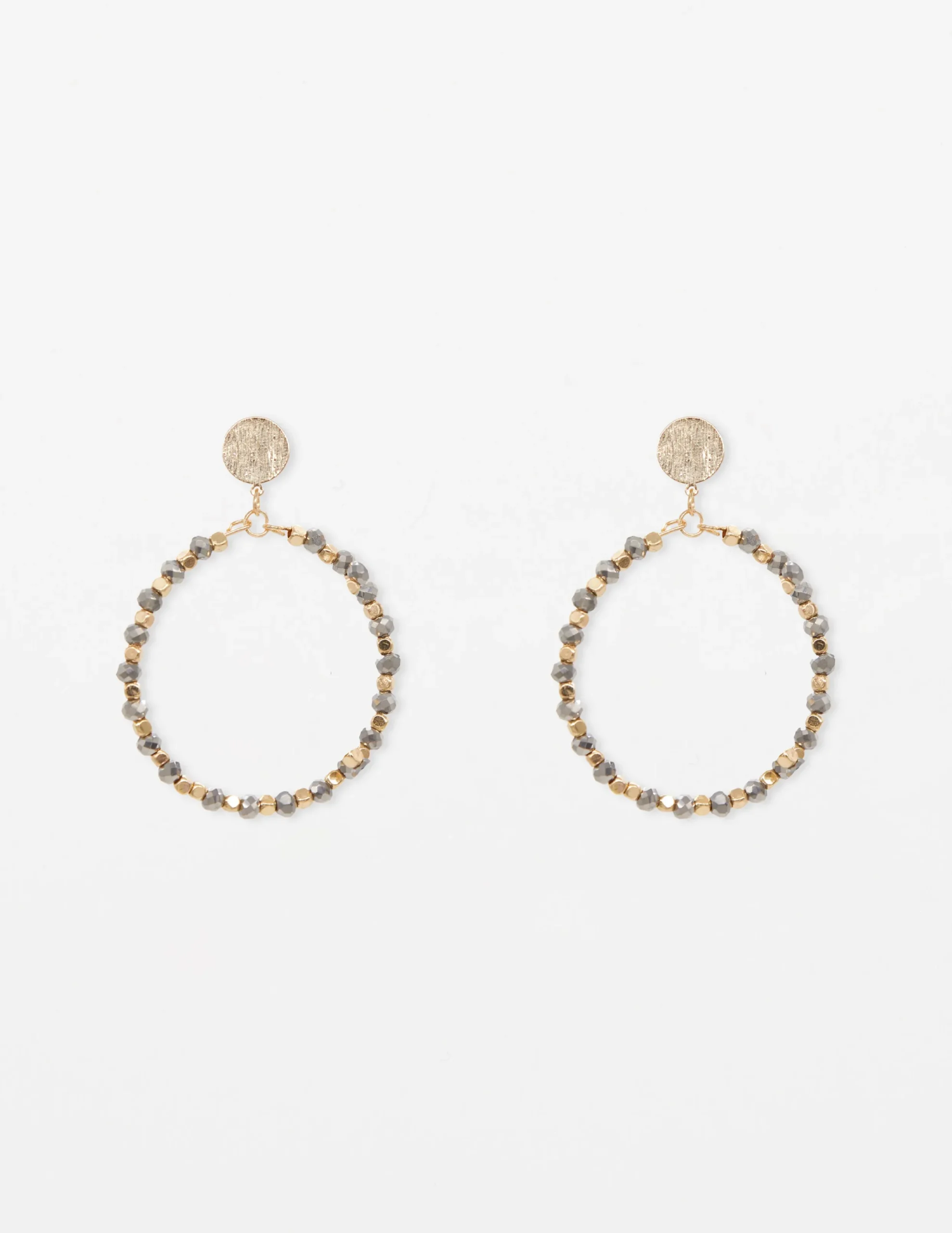 Bead Hoop - Grey/Gold