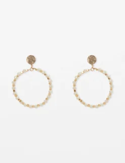 Bead Hoop - White/Gold