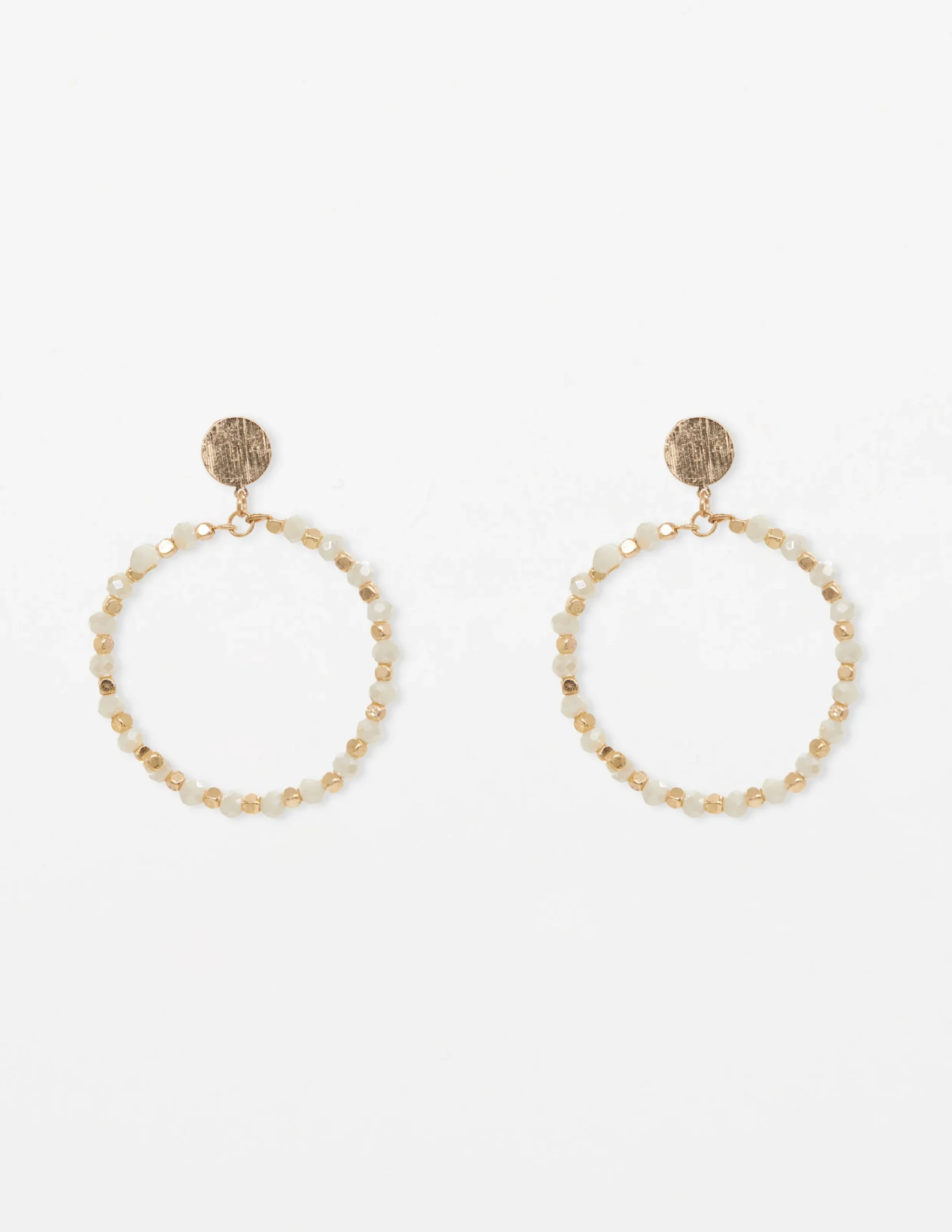 Bead Hoop - White/Gold