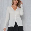 Beverly Lurex Cardigans - Silver Pearl