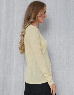 Beverly Lurex Cardigans - Gold