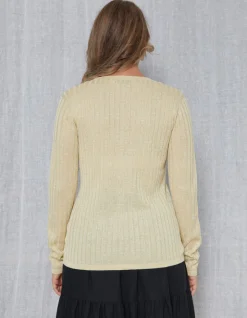 Beverly Lurex Cardigans - Gold