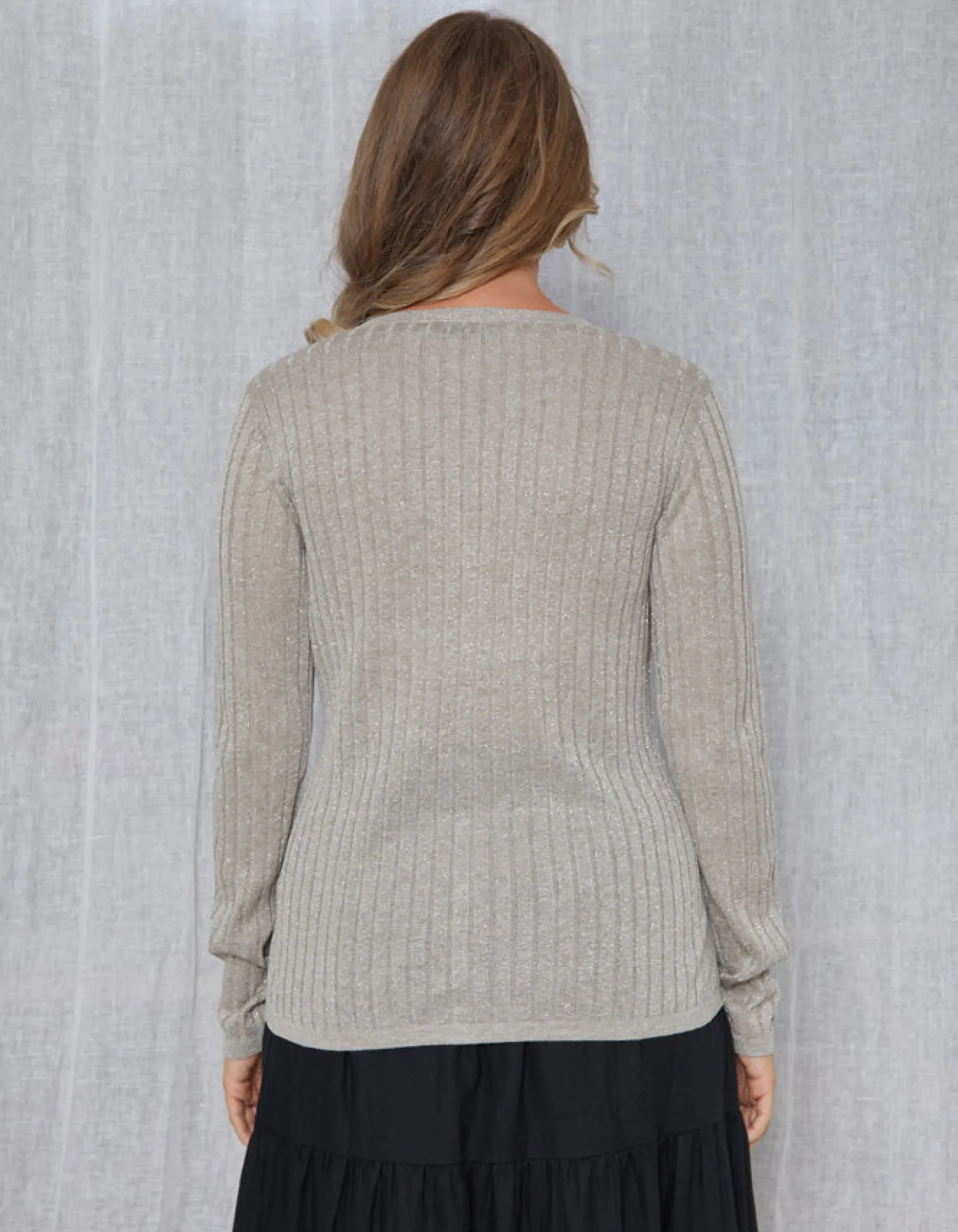 Beverly Lurex Cardigans - Mushroom