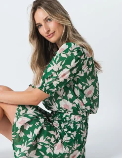 Bex Blouse - Vintage Green Floral
