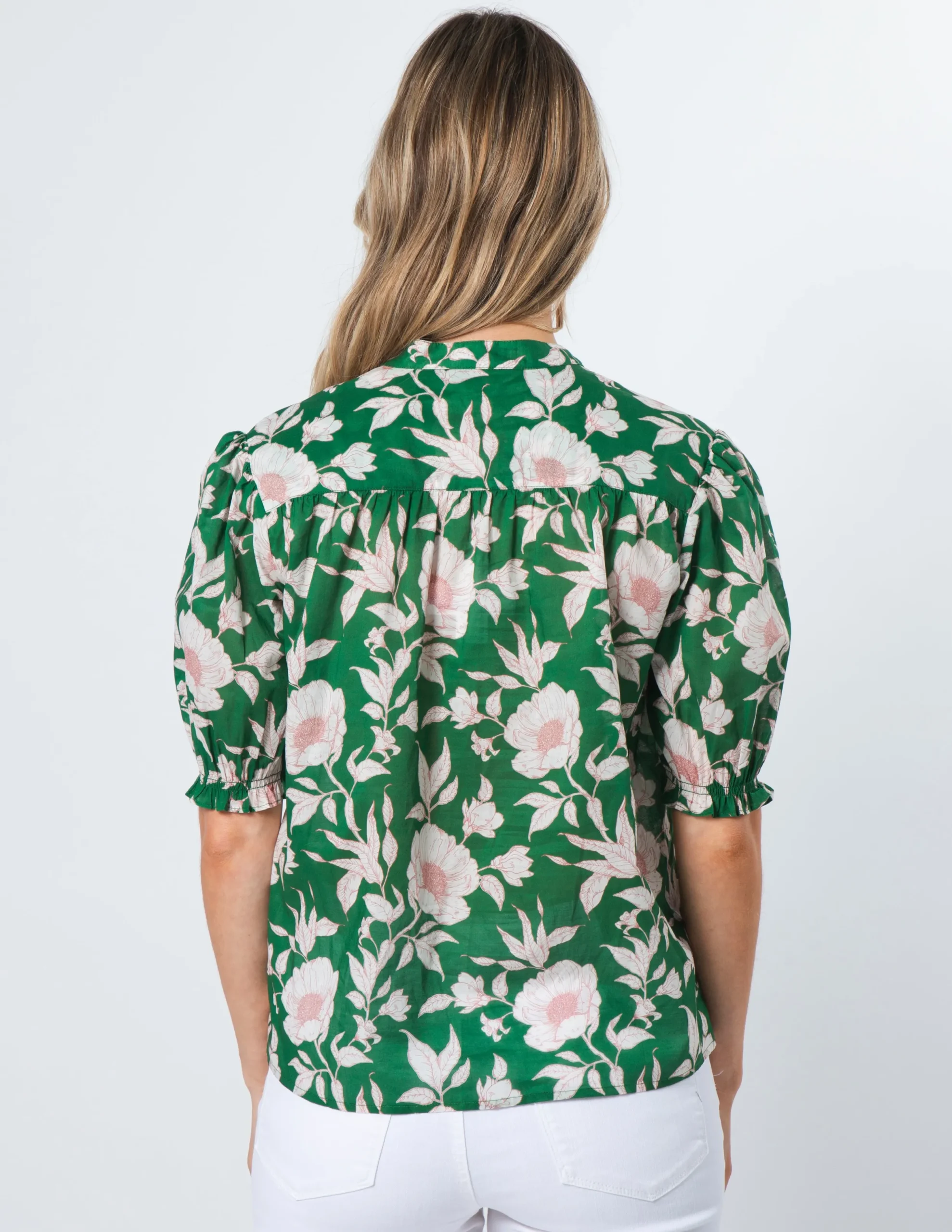 Bex Blouse - Vintage Green Floral