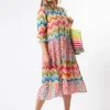 Bodrum Dress - Zig Zag Red