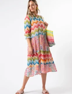 Bodrum Dress - Zig Zag Red