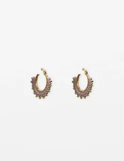 Boho Lilac Bead Earrings