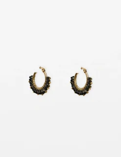 Boho Smokey Black Bead Earrings