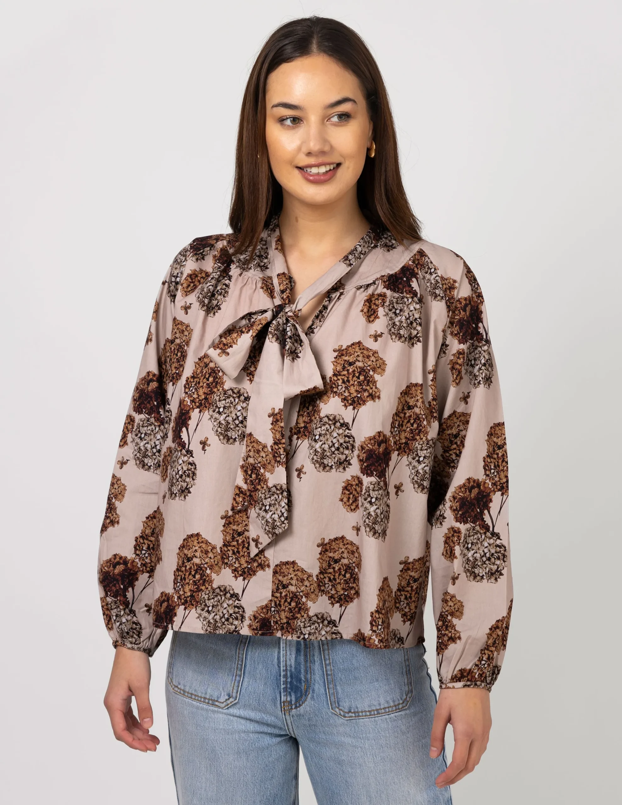 Bowie Blouse - Blush Hydrangea