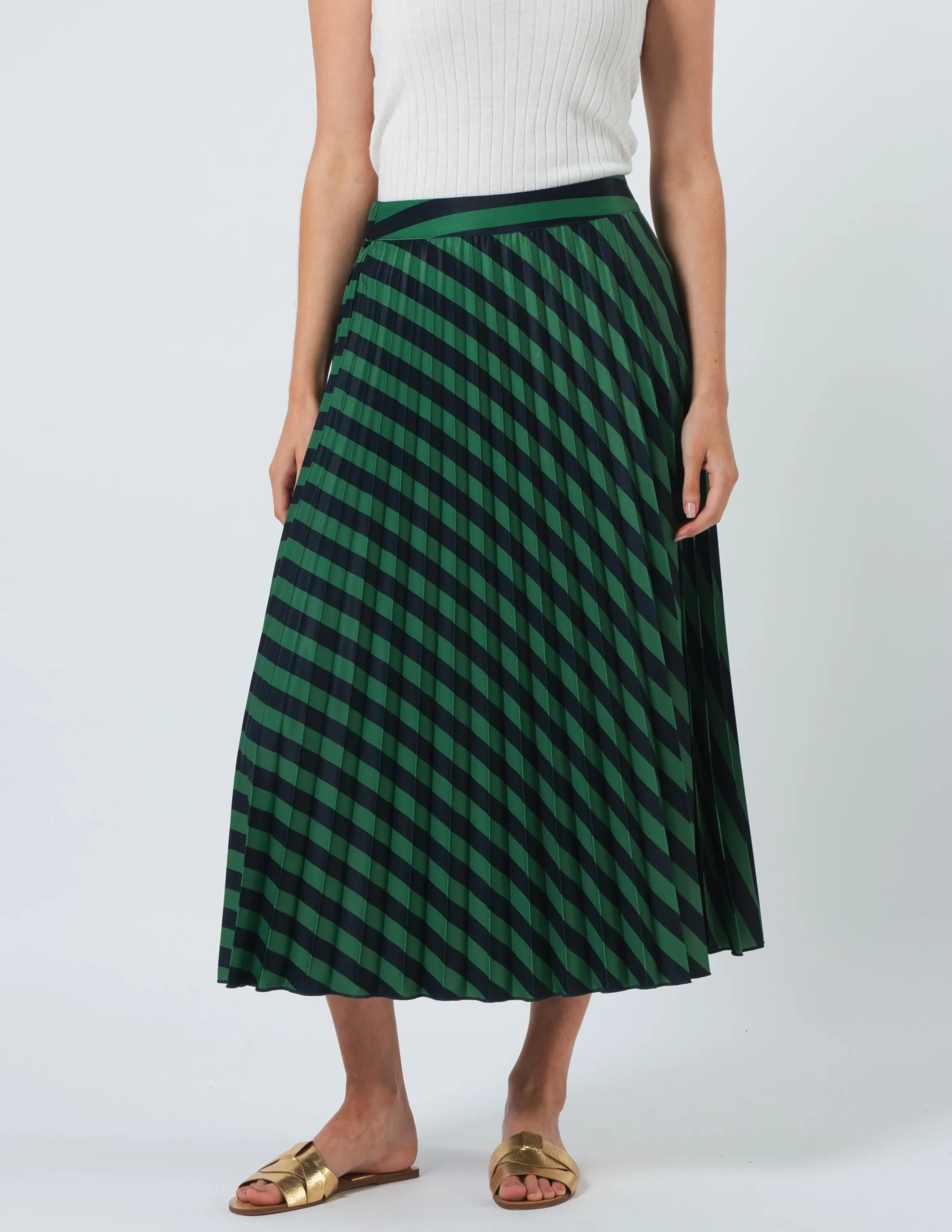 Brigette Skirt - Navy and Green