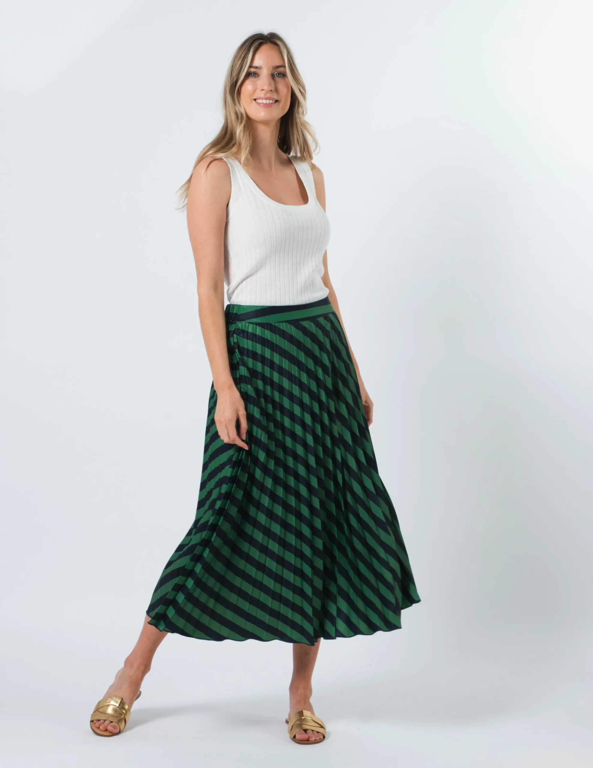 Brigette Skirt - Navy and Green
