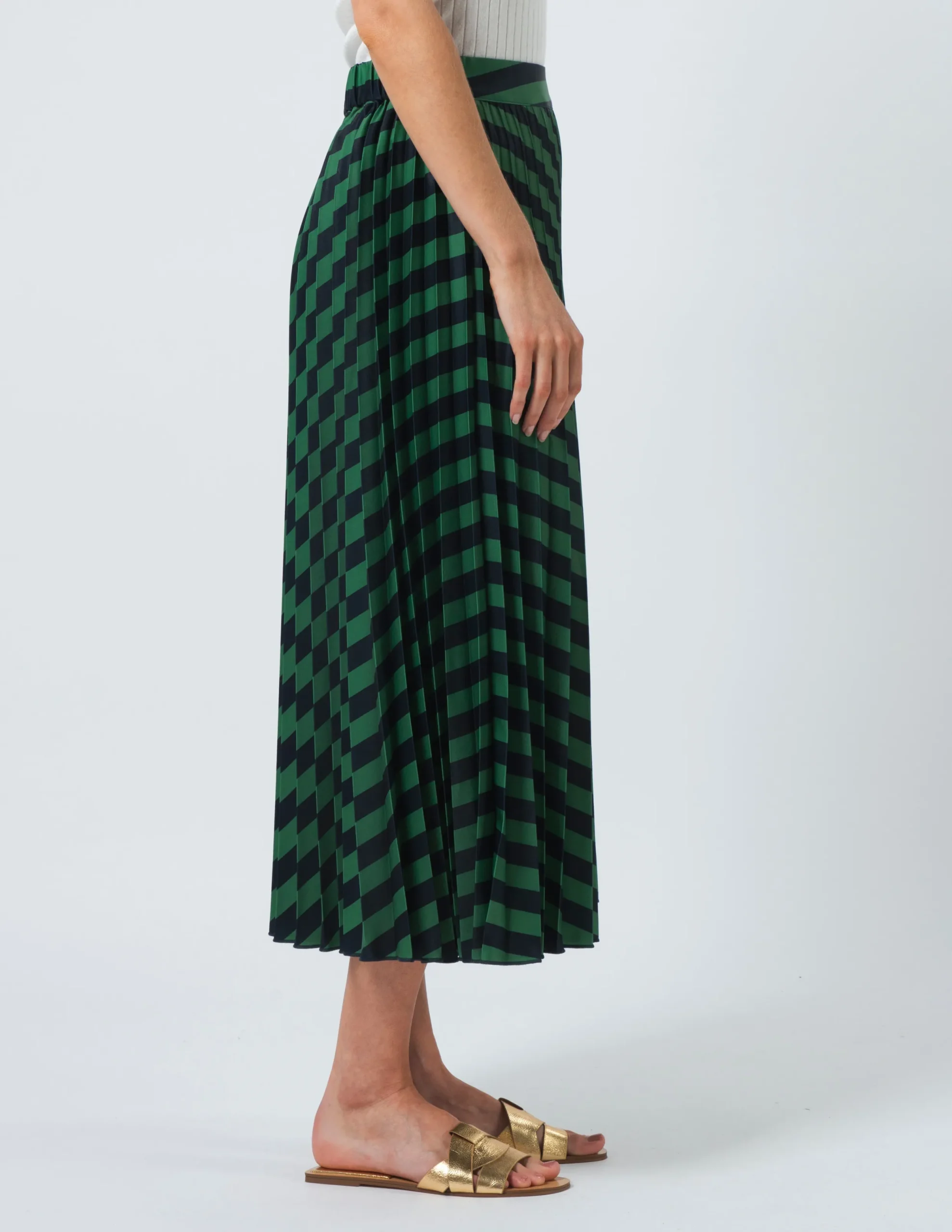 Brigette Skirt - Navy and Green