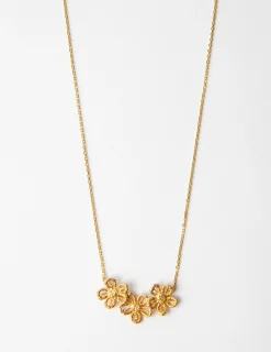 3 Brushed Flower Necklace