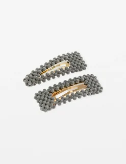 Bubble Hair Clips - Grey