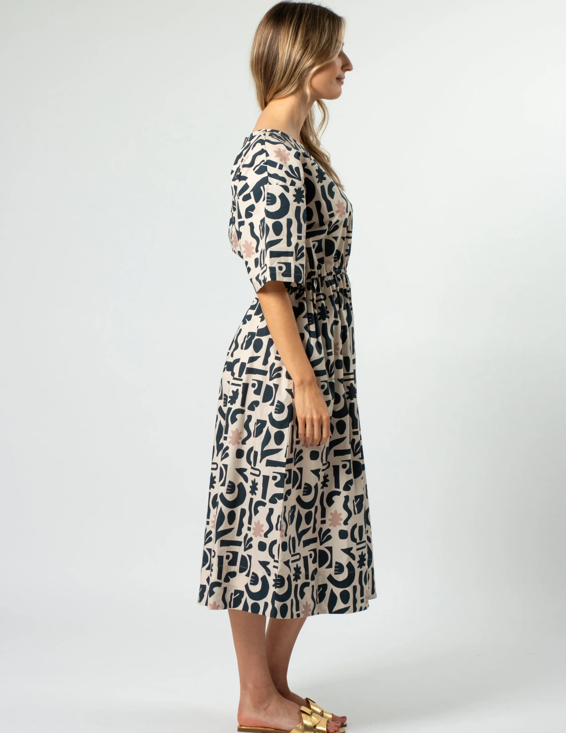 Carrie Dress - Navy Geo