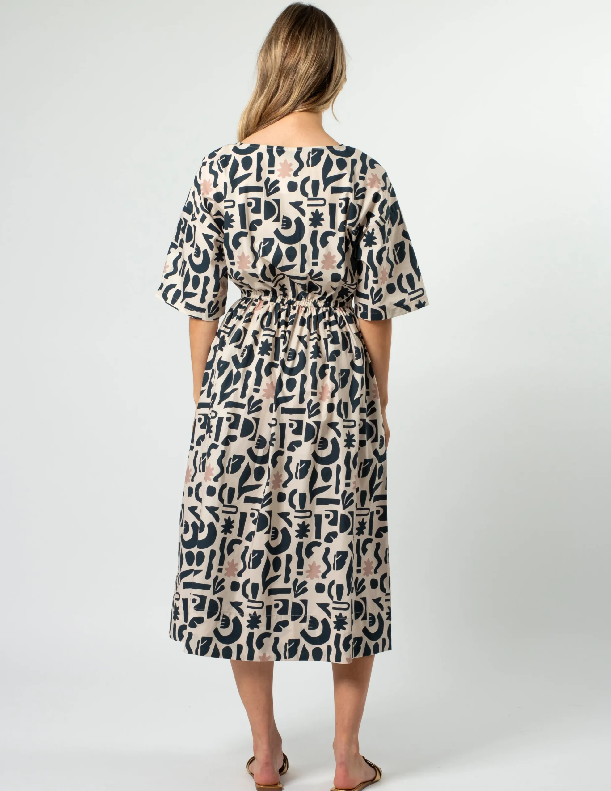 Carrie Dress - Navy Geo
