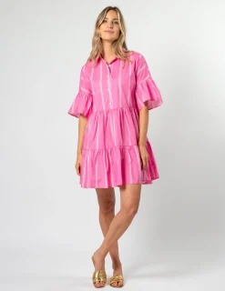 Catalina Dress - Bubblegum Stripe