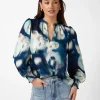 Cecily Top - Navy Floral Blur